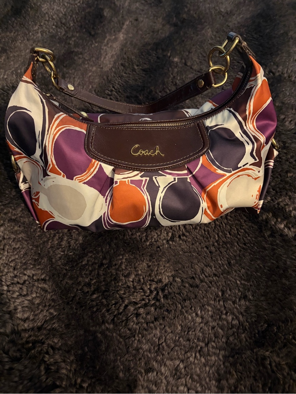 Vintage coach Ashley Scarf Print Hobo Bag